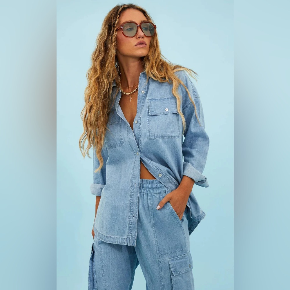 Beach Riot Light Blue Jean Jacket - Picture 2 of 7